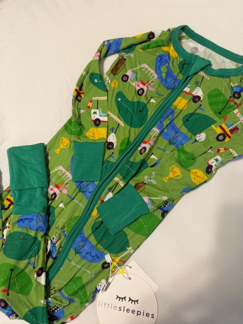 NWT Little Sleepies Fairway Fun Golf Zippy Sz 18-24 M - Picture 3 of 3